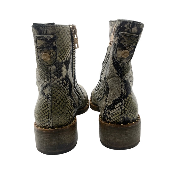 ZADIG & VOLTAIRE BEIGE EMPRESS WILD SNAKESKIN EMBOSSED LEATHER BOOTS - Picture 6 of 9